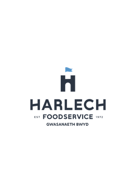 Harlech Logo Blue Bilingual PNG